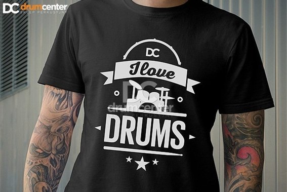 Koszulka - I Love Drums (czarna)