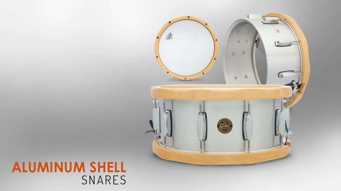 Gretsch Aluminium Snare With Wood Hoops