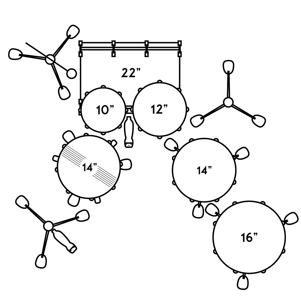 Pearl Decade Maple 22 (Gloss Deep Red) + Floor Tom 14