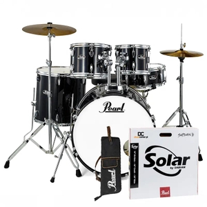 Perkusja Pearl Roadshow 20 + Talerze Sabian + Stołek (BLACK)