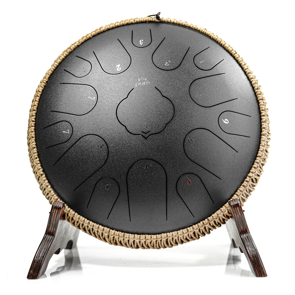 Pure Tongue Drum Lotus 14" 15 tonów (D-Dur) BLACK 