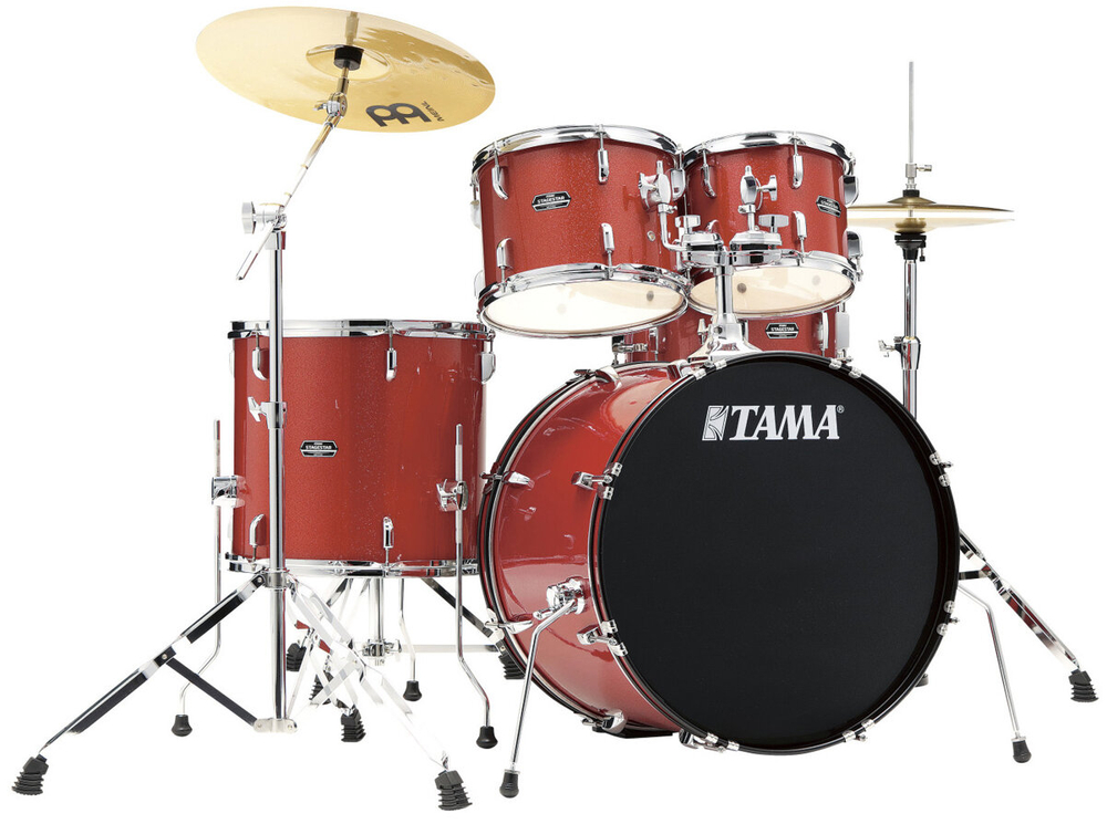 Tama Stagestar + talerze Meinl + Stołek (Candy Red Sparkle)