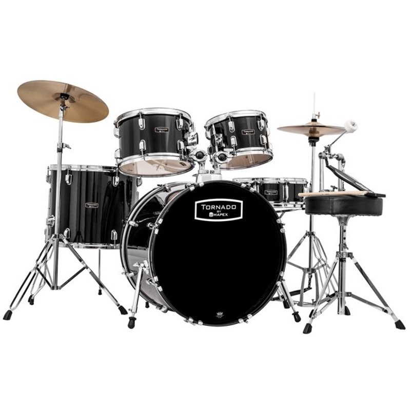 Mapex Tornado 20 Black + Talerze + Stołek