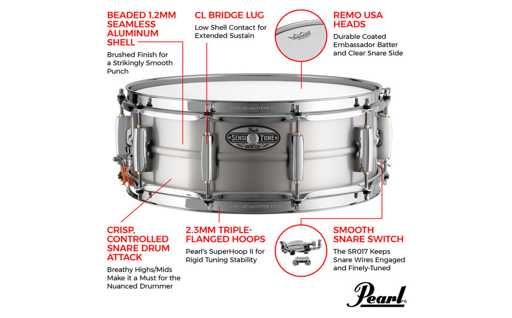 Pearl Sensitone Heritage Alloy Aluminum 14x5 STH1450AL