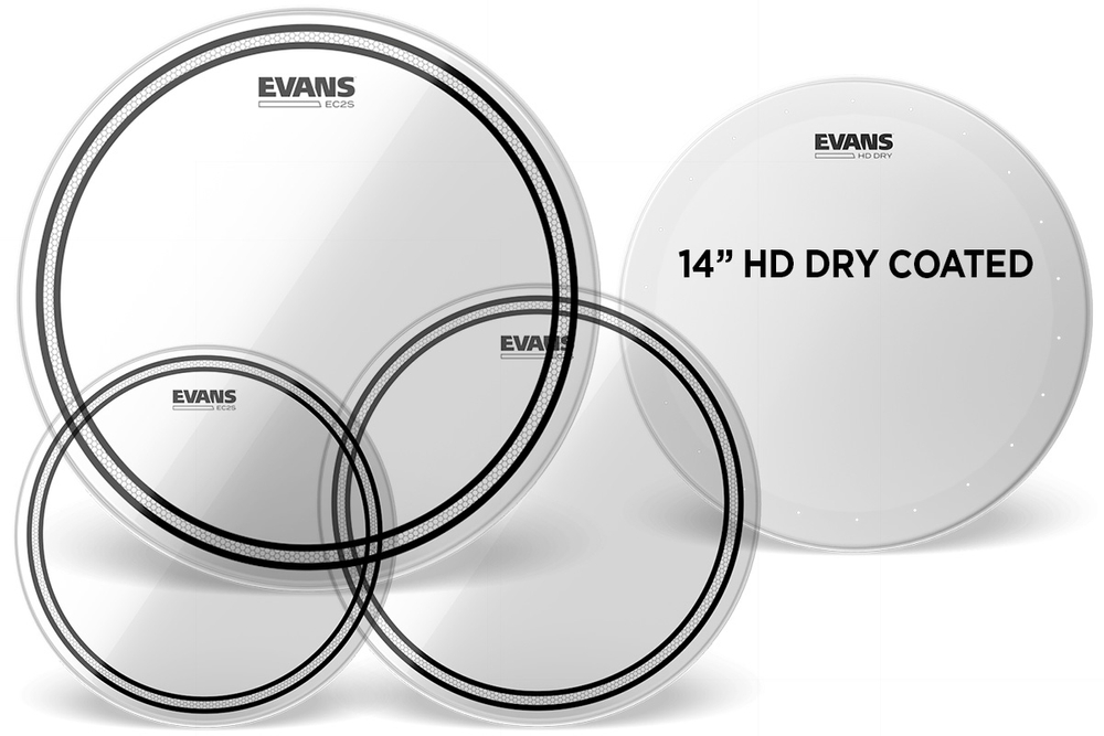 Evans Pack EC2S Clear 10 12 16  + Evans HD Dry 14