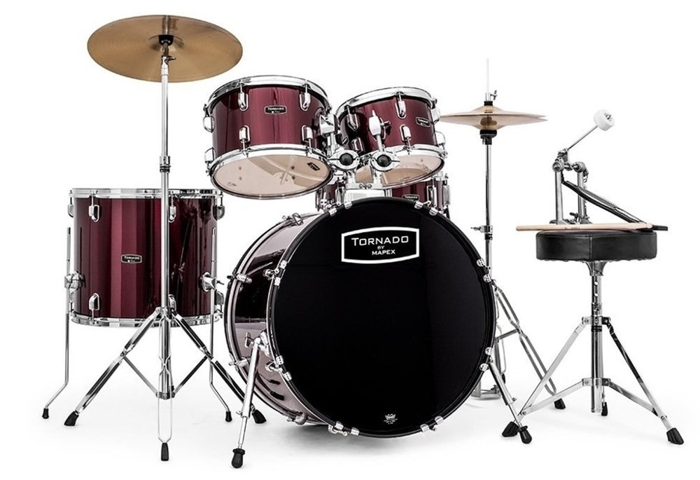 Mapex Tornado 22 Red + Talerze + Stołek [WYPRZEDAŻ EKSPOZYCJI]