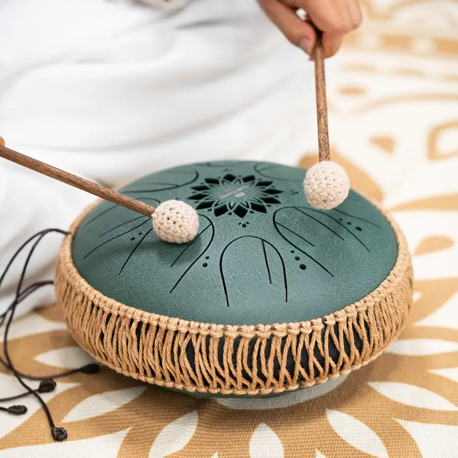 Meinl Sonic Energy Steel Tongue Drum 10" Dark Green MOSTD4DG