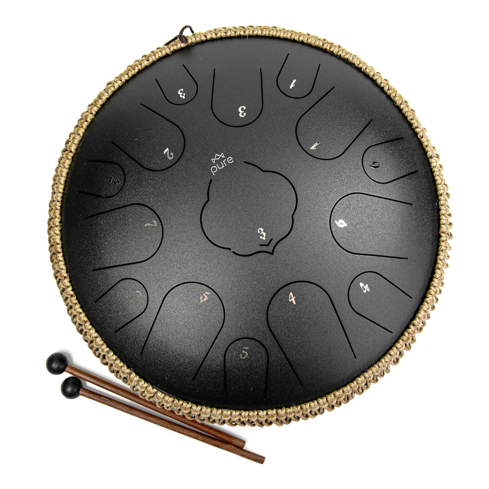 Pure Tongue Drum Lotus 14" 15 tonów (D-Dur) BLACK 