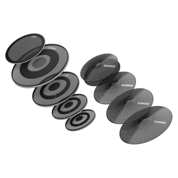 Evans 10 12 16 22 14 dB One Mesh Rock Pack + Cymbals