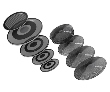 Evans 10 12 16 22 14 dB One Mesh Rock Pack + Cymbals