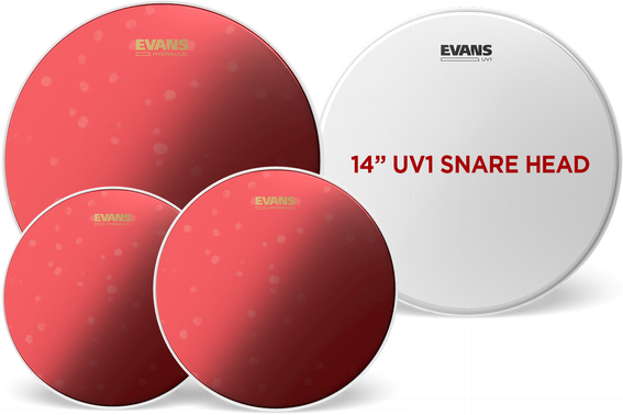 Evans 10 12 14 + Werbel  Hydraulic RED + UV1 (Level 360)